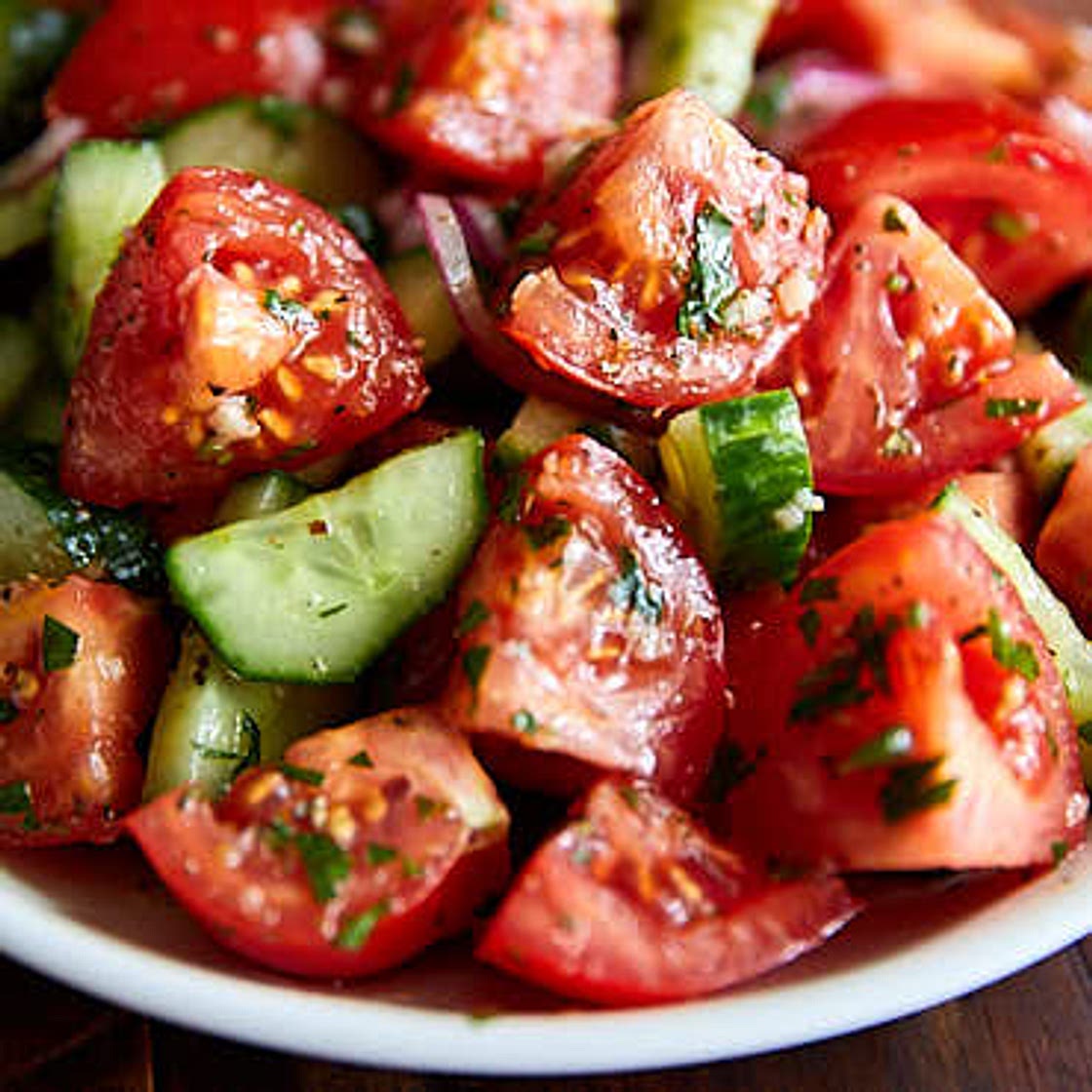 Rustic Cucumber and Tomato Salad Recipe