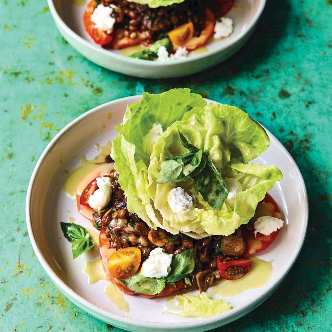 Warm lentil salad