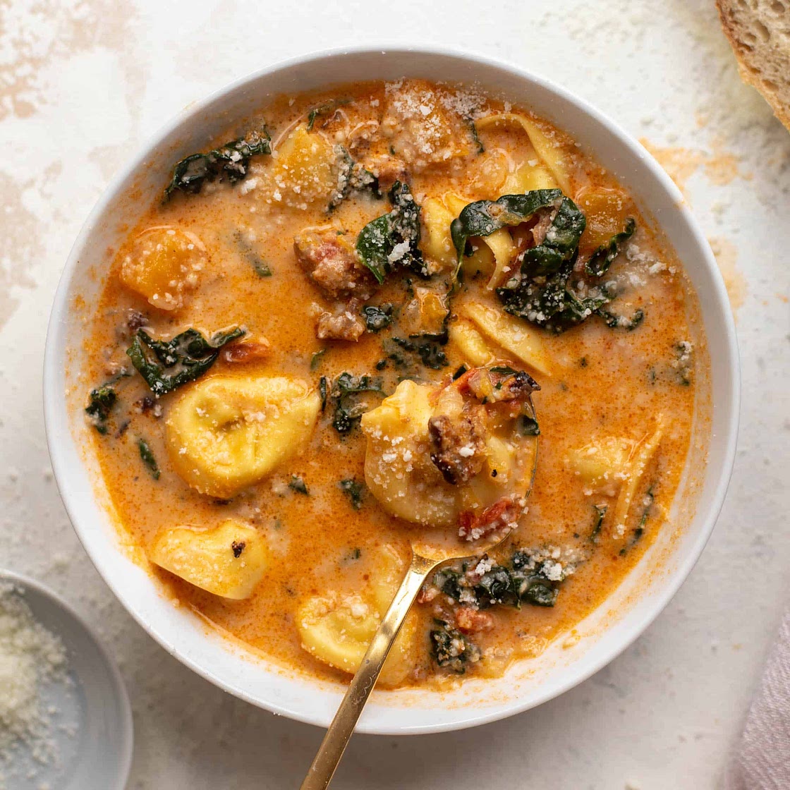 Butternut Squash & Sausage Tortellini Soup
