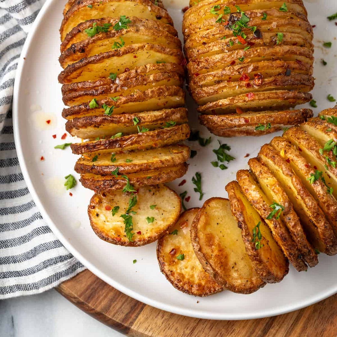 Air Fryer Hasselback Potatoes