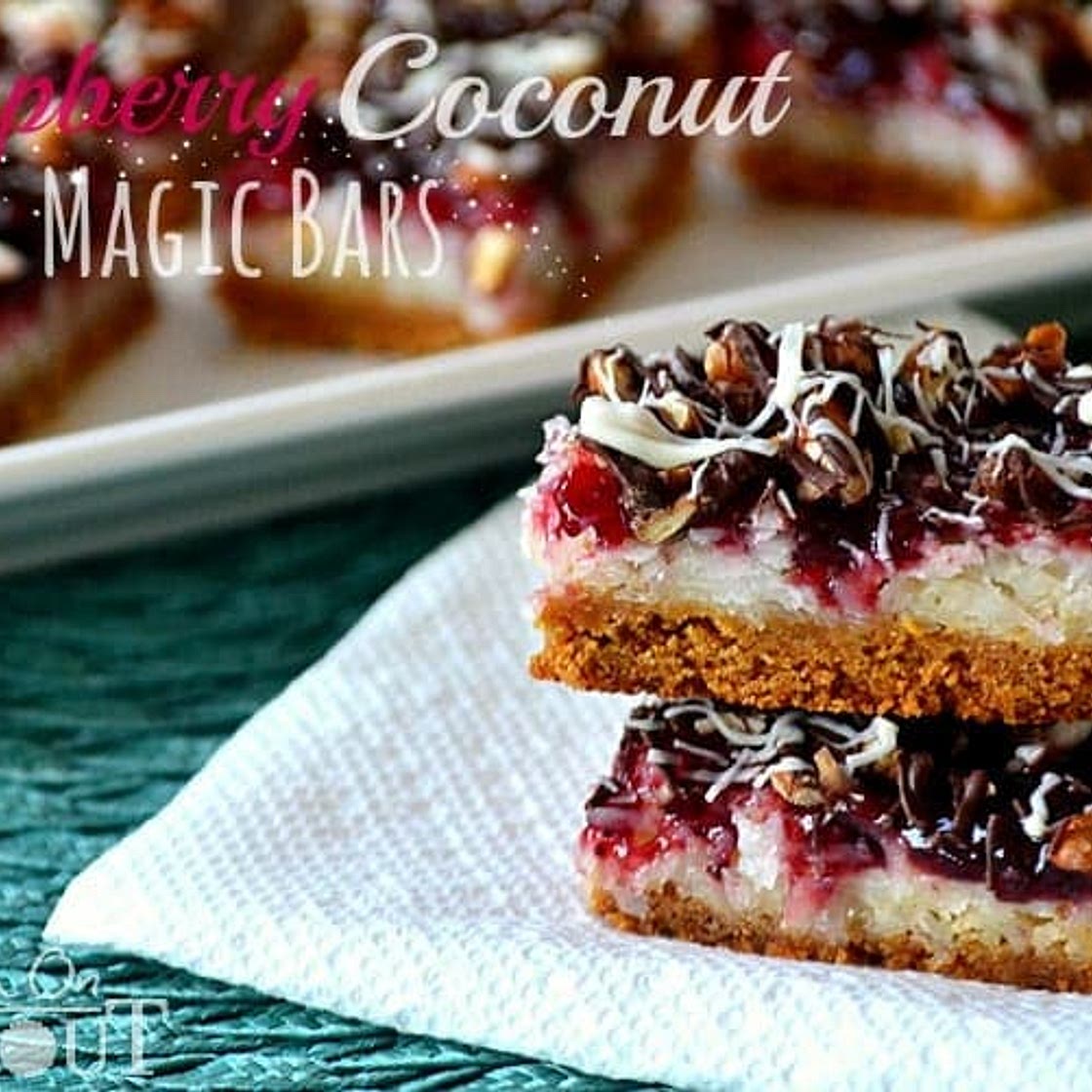 Raspberry Coconut Magic Bars