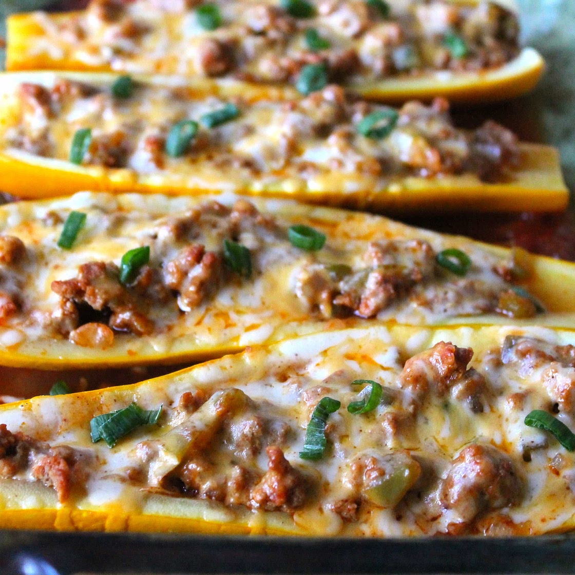 Taco Stuffed Summer Squash Boats