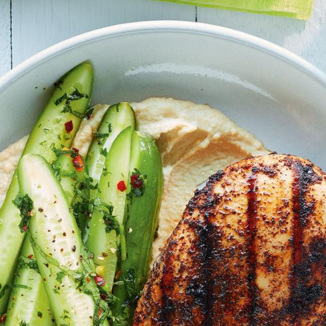 Poulet au sumac et concombres acidulés