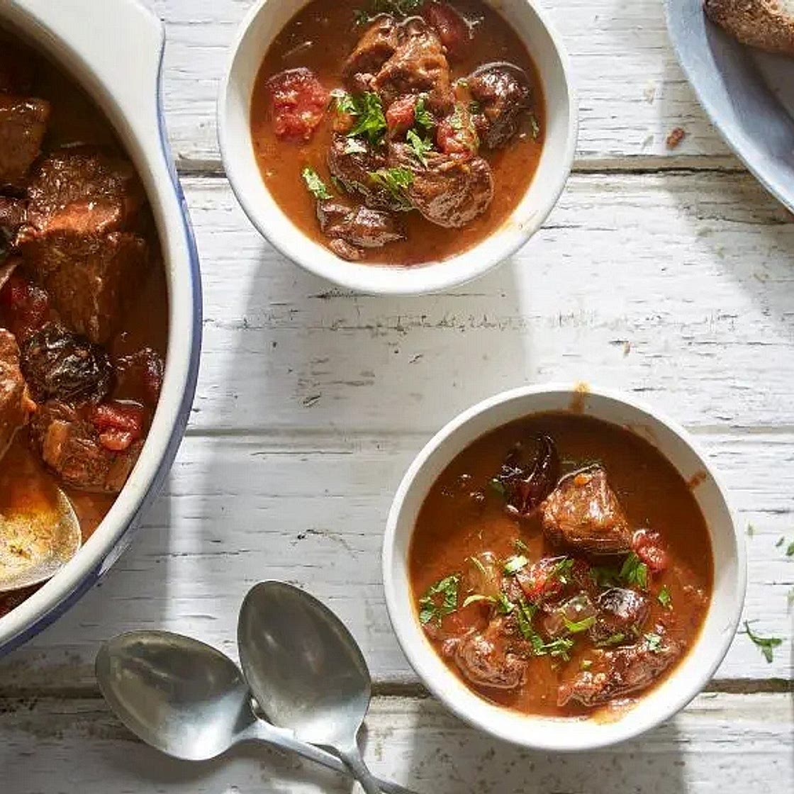 Slow-Cooked Beef Stew with Prunes