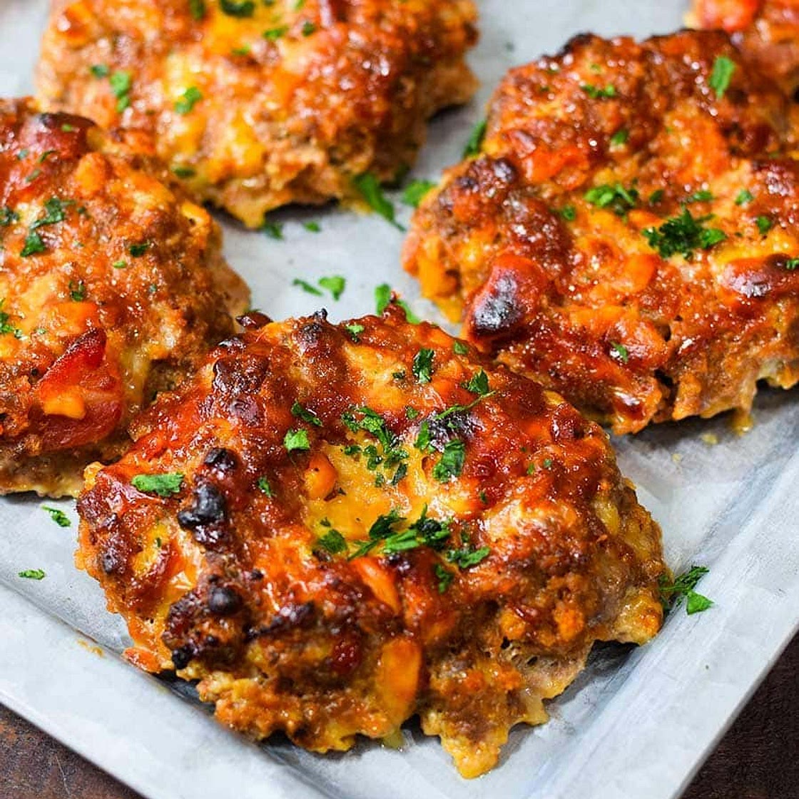 Mini BBQ Bacon Cheddar Meatloaf