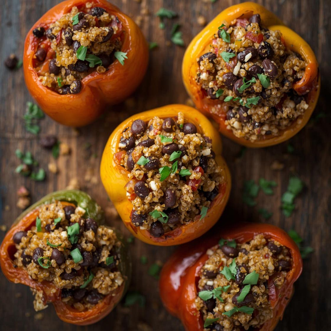 Stuffed Bell Peppers with Quinoa and Black Beans Recipe