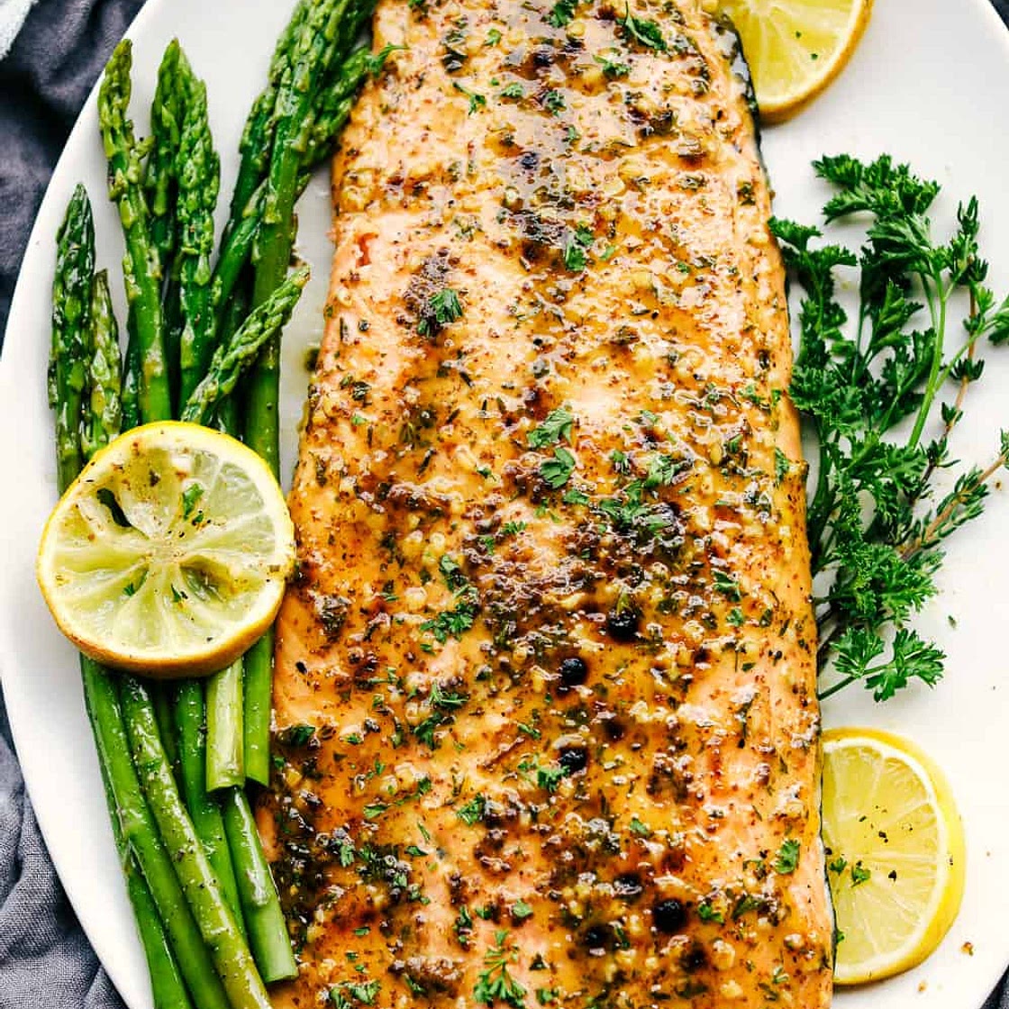 Honey Garlic Dijon Broiled Salmon