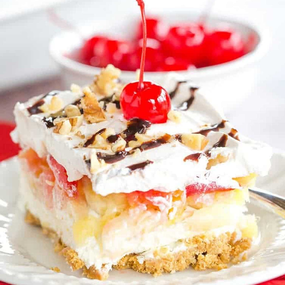 No Bake Banana Split Dessert