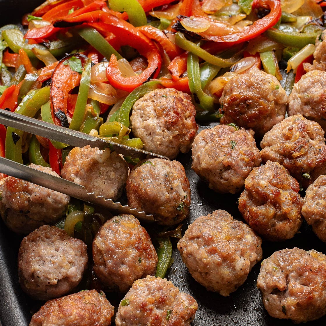 Sheet Pan Fajita Meatballs