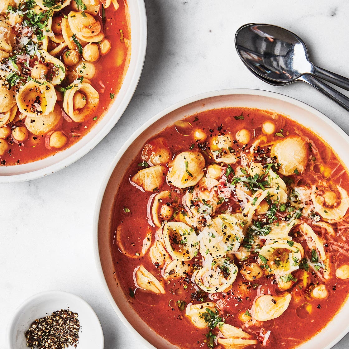 Brothy Pasta with Chickpeas