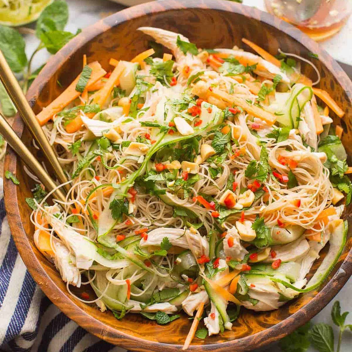 Vietnamese Chicken and Rice Noodle Salad