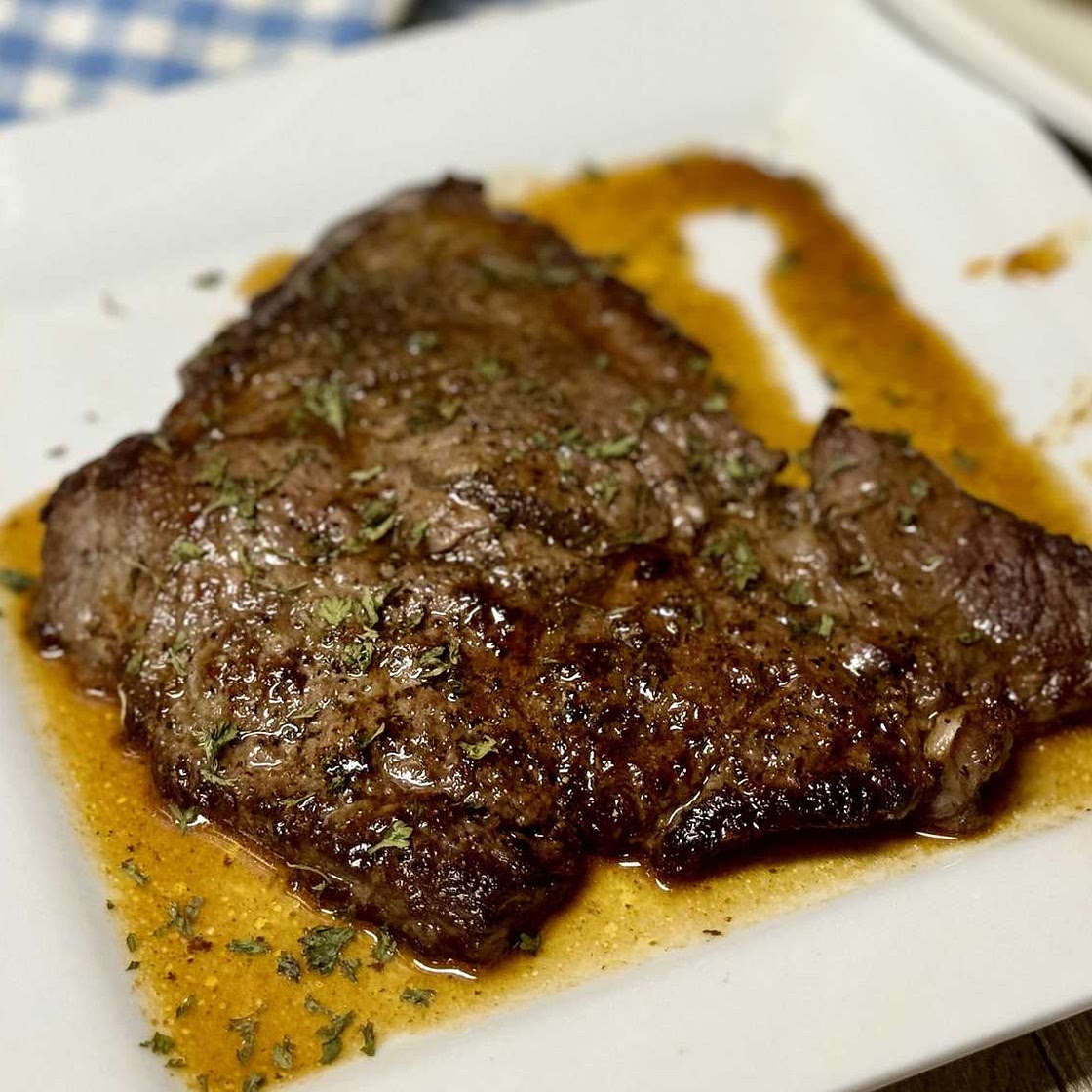 Minute Steaks with Barbecue Butter Sauce