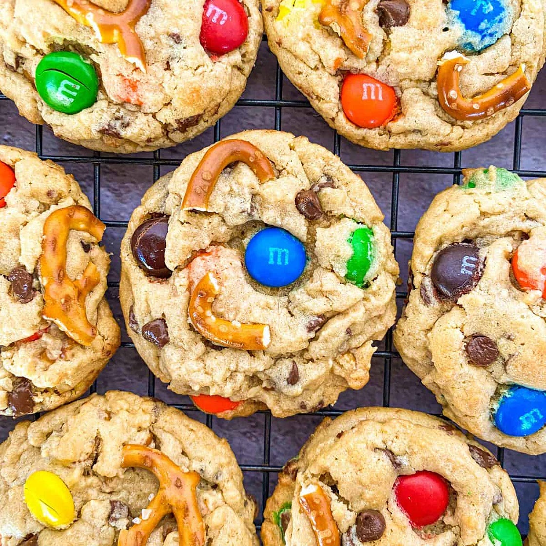 Peanut Butter Pretzel M&M Cookies