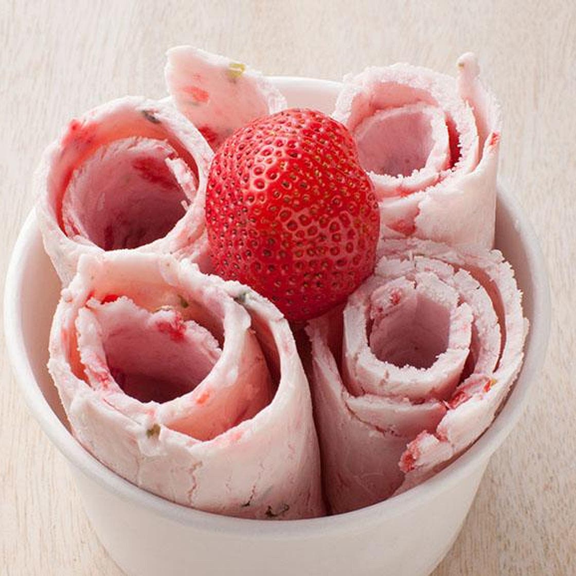 Receita de Sorvete de rolo tailandês