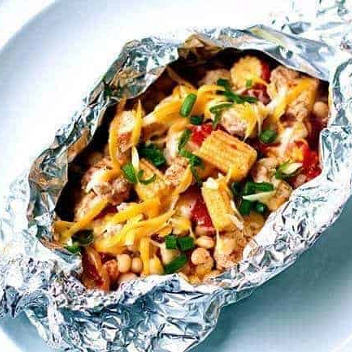 Campfire Tex Mex White Bean Chicken Packets