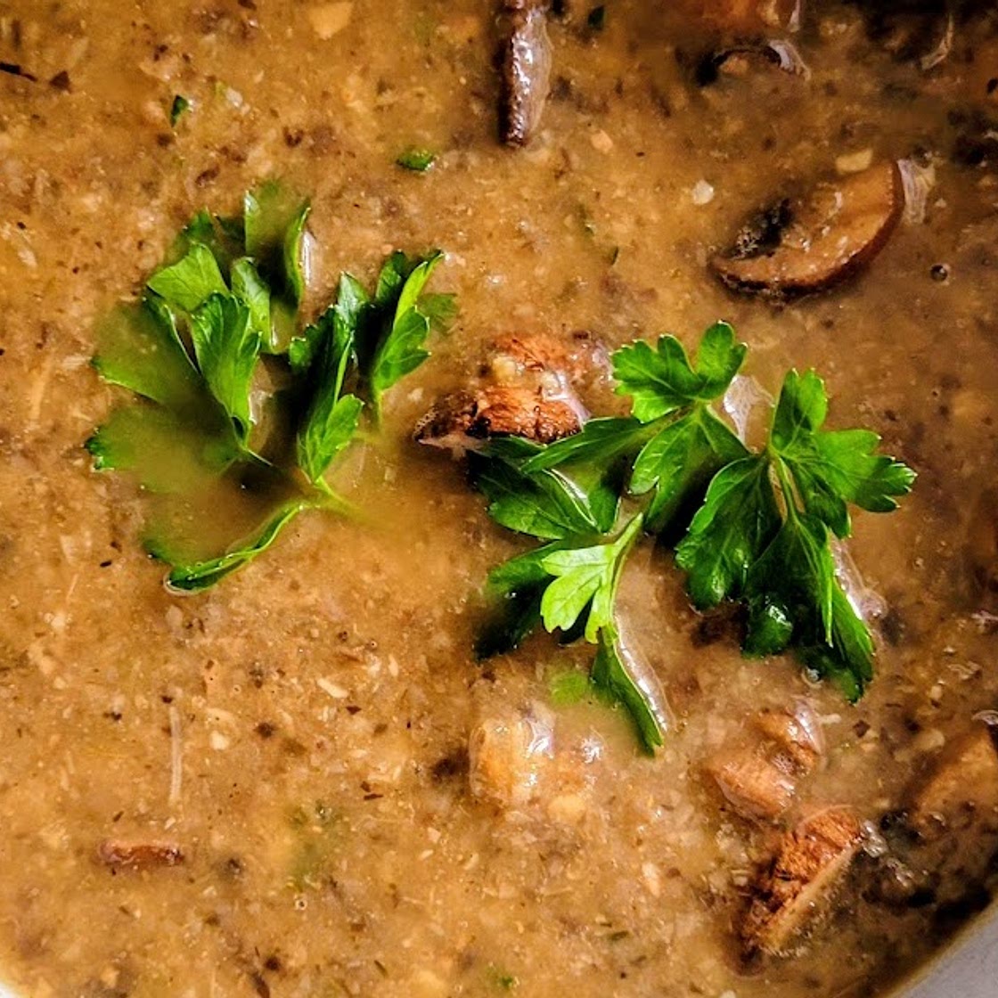 Roasted Cremini Mushroom Soup