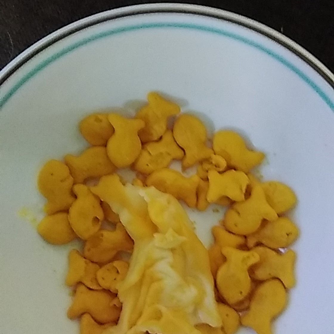 Goldfish Nachos with Marble Cheese