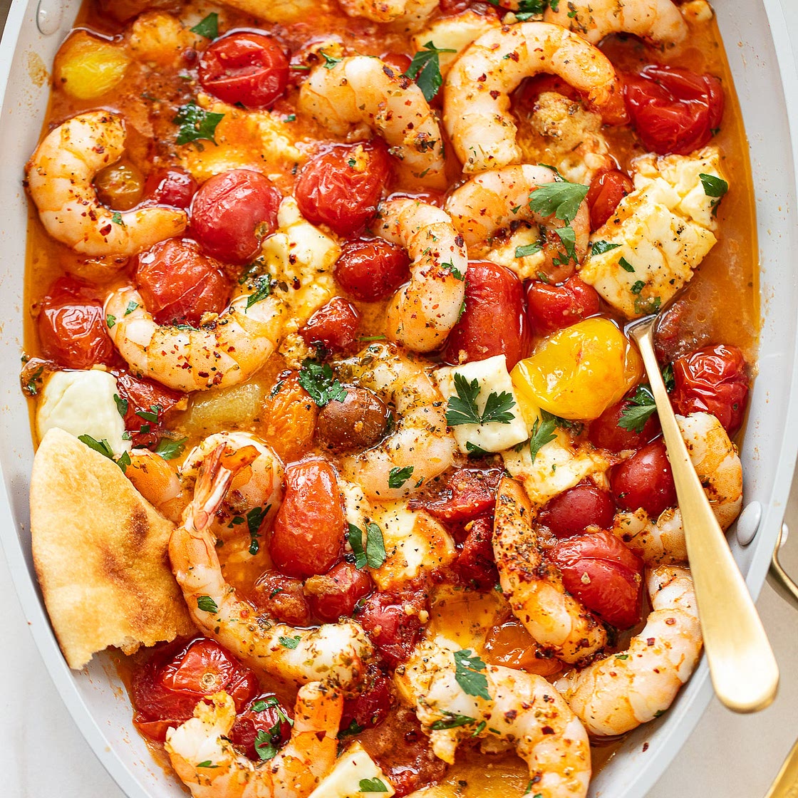 Baked Feta Shrimp and Tomatoes