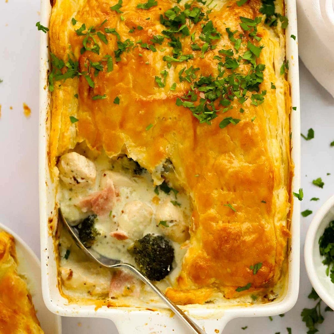 Chicken & Ham Pie {Easiest Ever One Pan!}