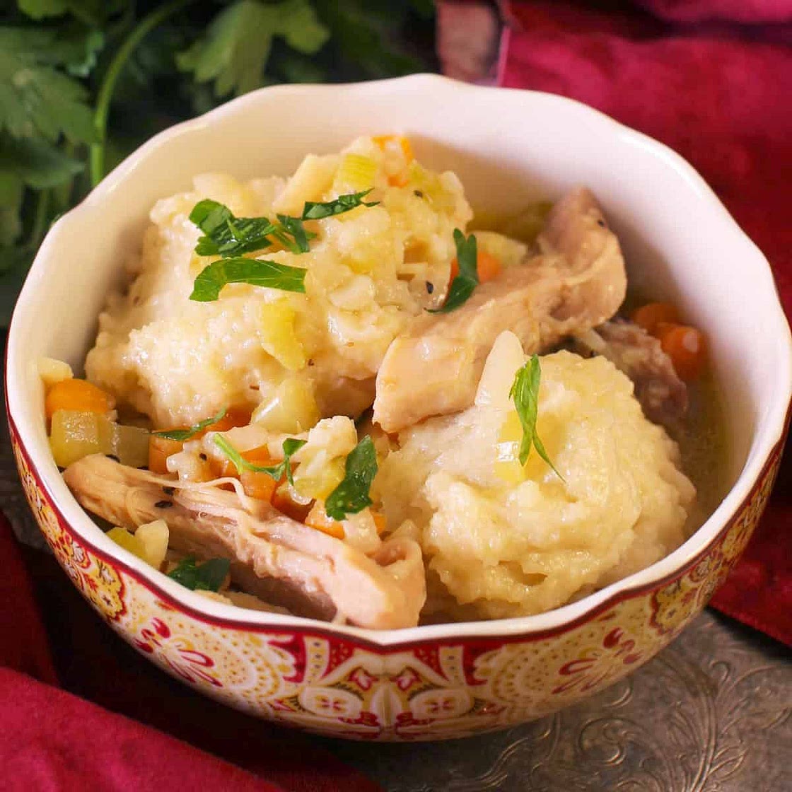 Chicken and Dumplings For One