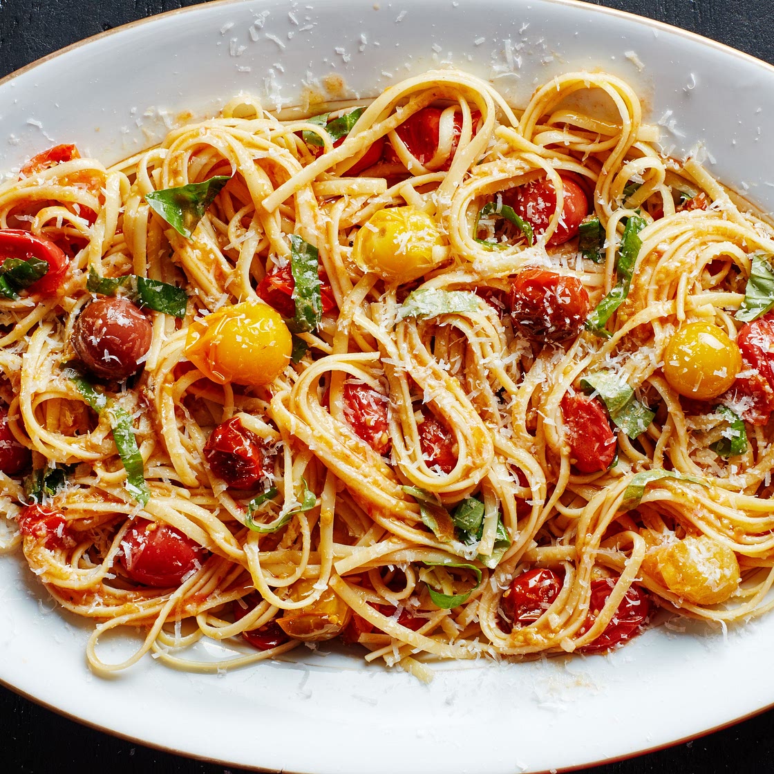 Pasta with 15-Minute Burst Cherry Tomato Sauce Recipe