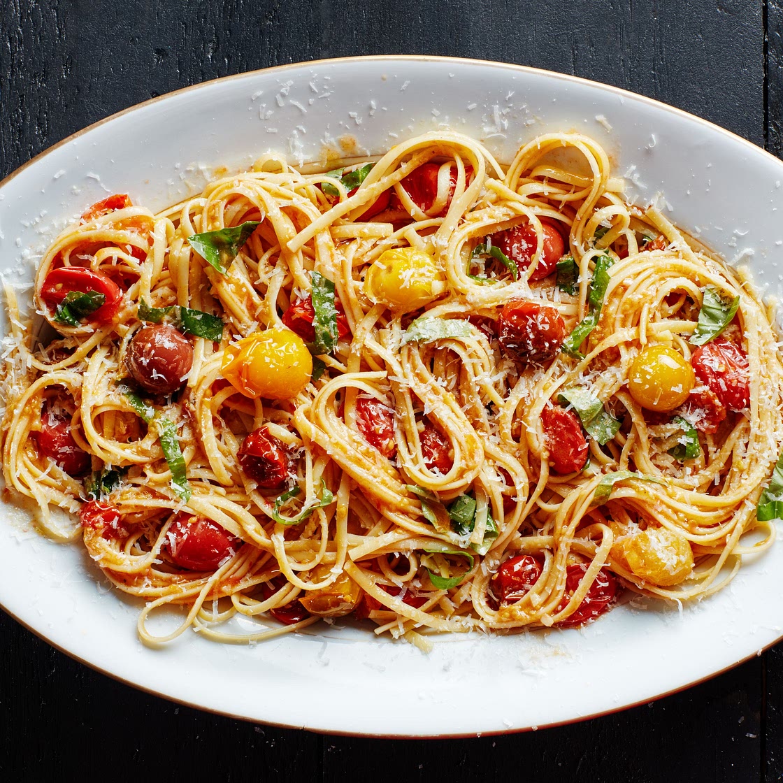 Pasta with 15-Minute Burst Cherry Tomato Sauce Recipe