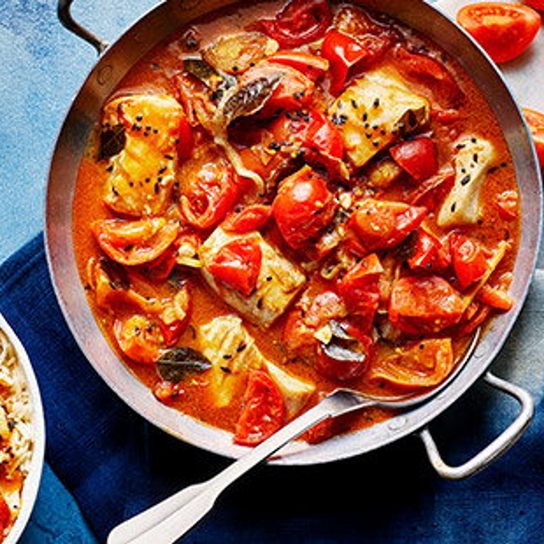 Tomato and coconut fish curry