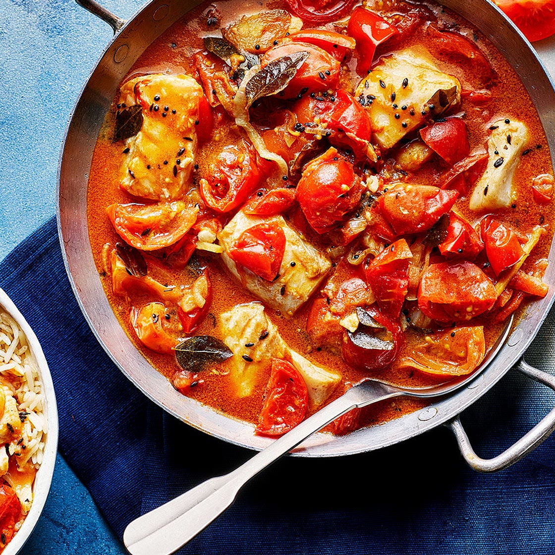 Tomato and coconut fish curry
