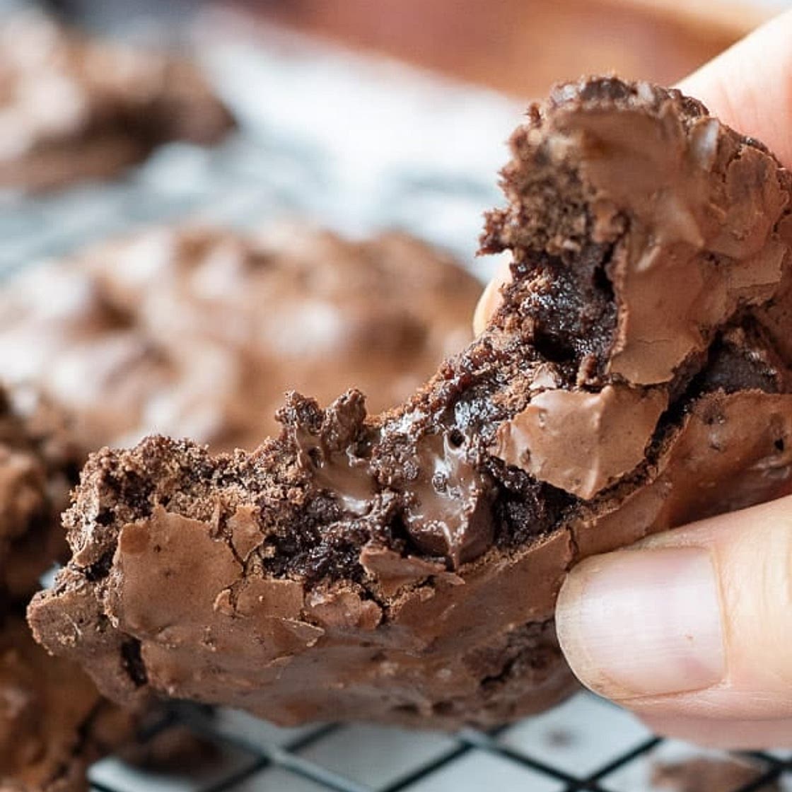 Chewy, Fudgy Flourless Chocolate Cookies