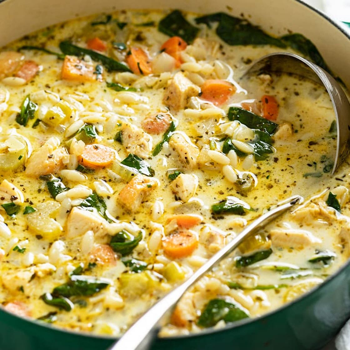 Lemon Chicken Orzo Soup