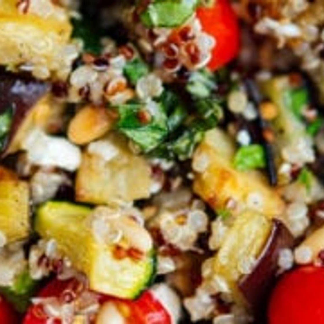 Mediterranean Quinoa Salad with Roasted Summer Vegetables