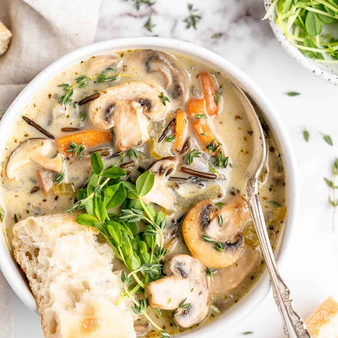 Creamy Mushroom Wild Rice Soup