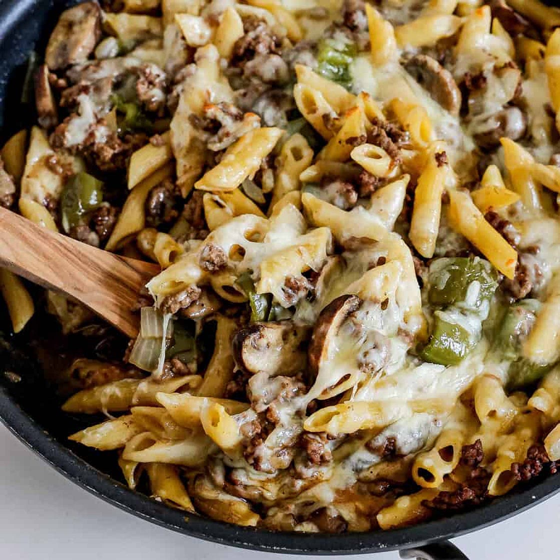 Philly Cheesesteak Pasta