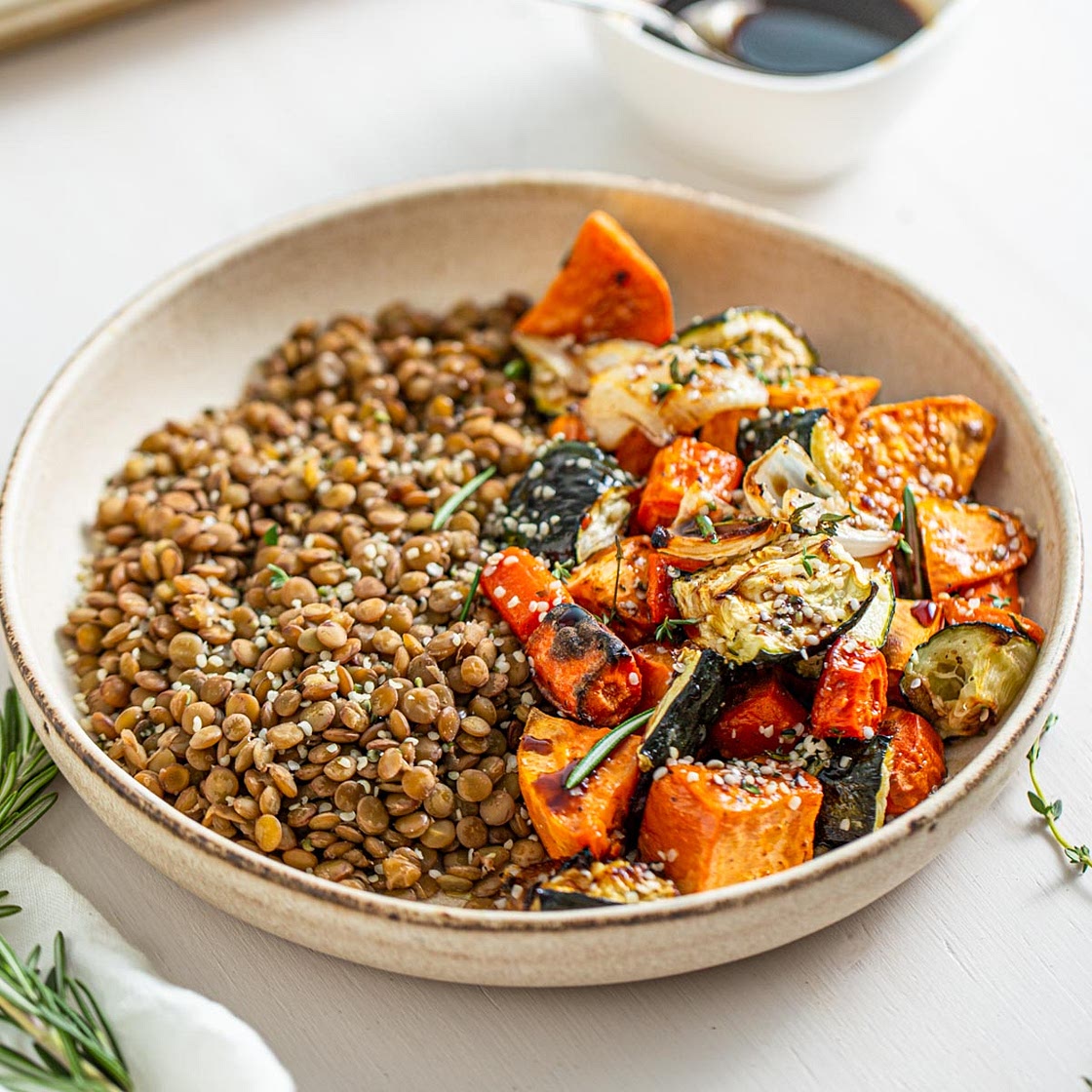 Roasted Vegetable Lentil Salad