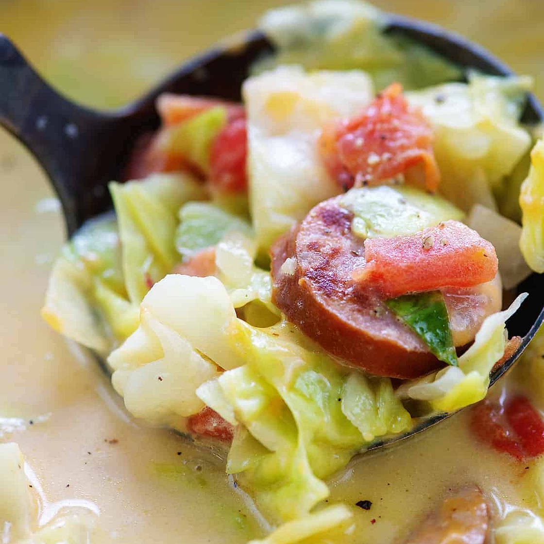 Smoked Sausage and Cabbage Soup