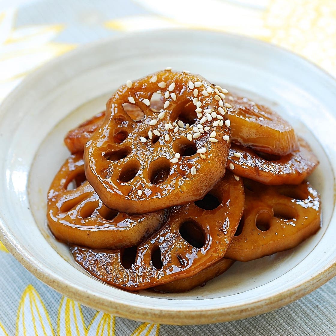 Yeongeun jorim (Sweet Soy Braised Lotus Roots)