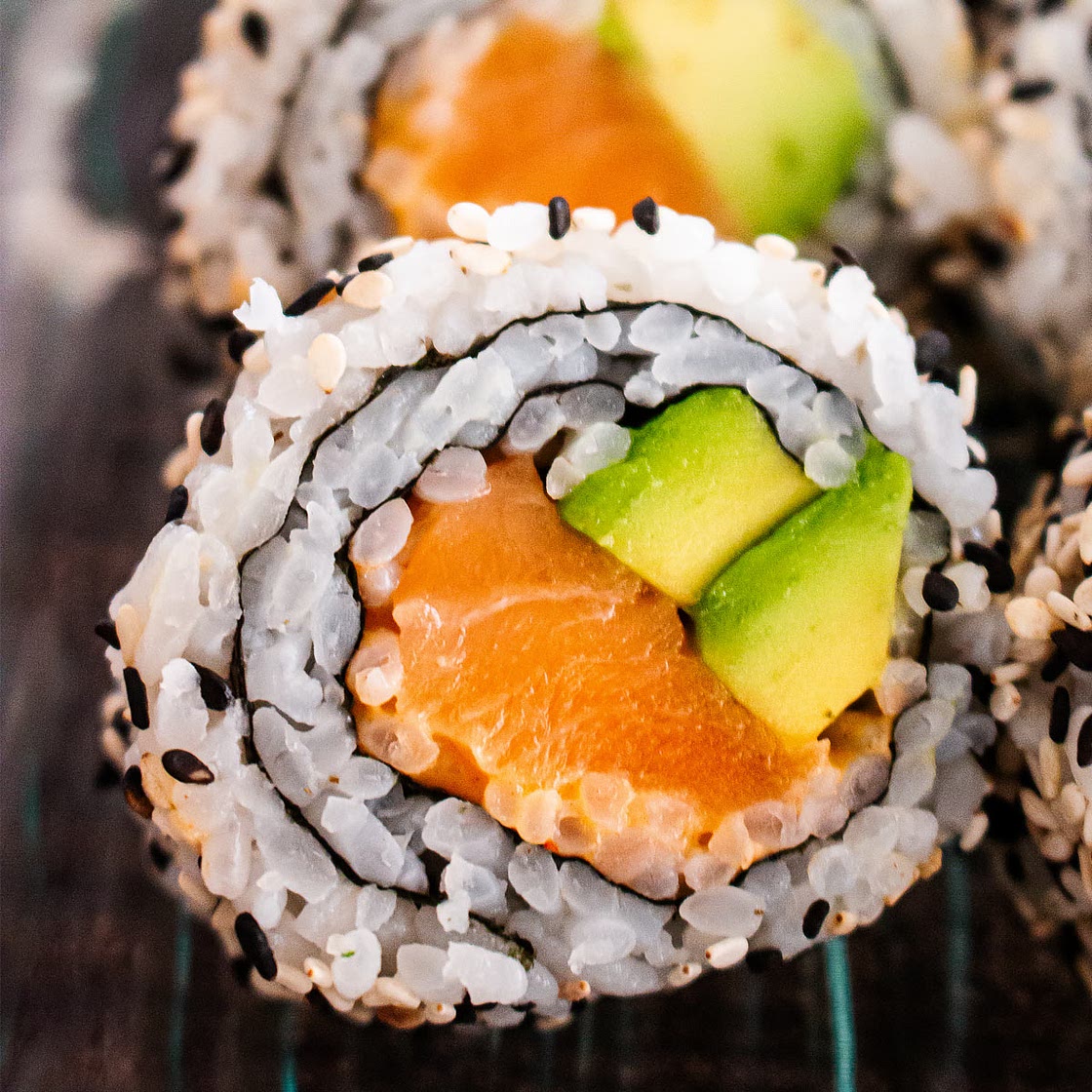 Spicy Salmon Roll Sushi with Avocado