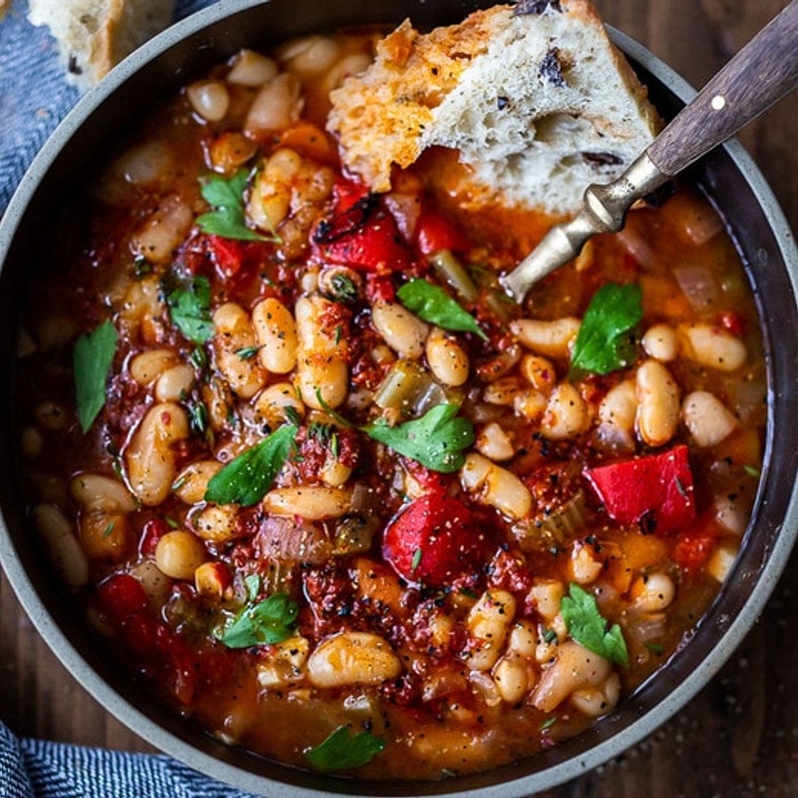 Smoky Tomato White Bean Soup
