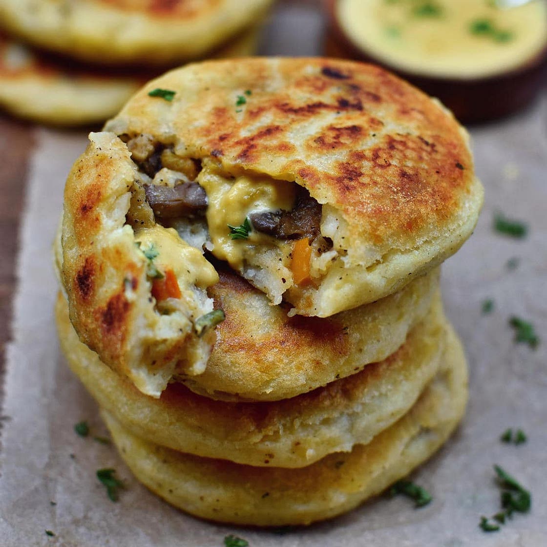 Vegan Stuffed Potato Cakes