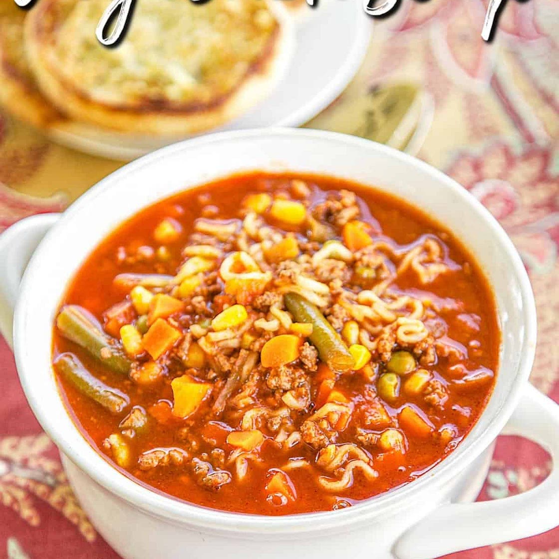 Vegetable Beef Ramen Soup