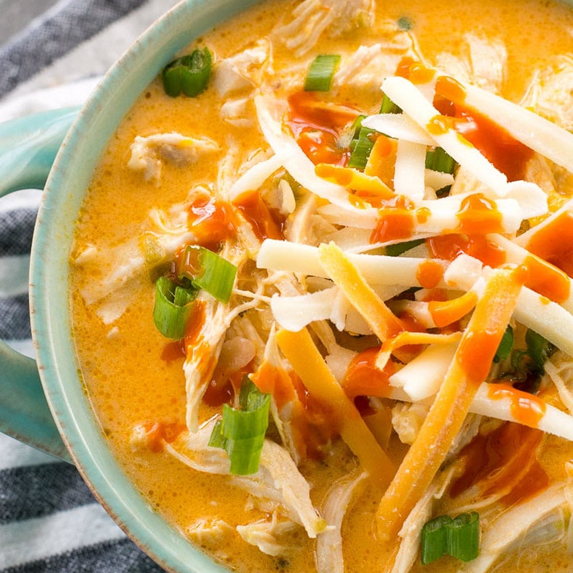 Instant Pot Buffalo Chicken Soup (keto + low carb)