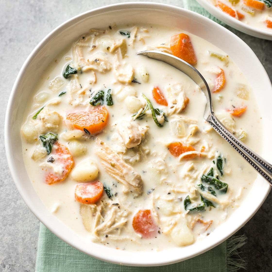 Creamy Crockpot Chicken Gnocchi Soup