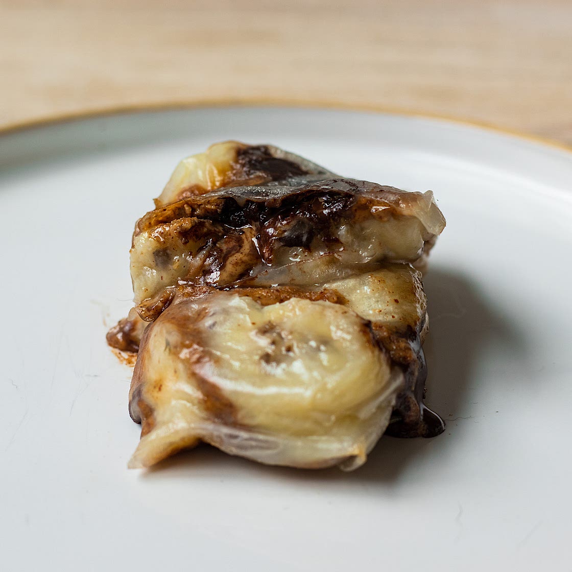 Air Fried Banana Dessert Spring Roll with Chocolate