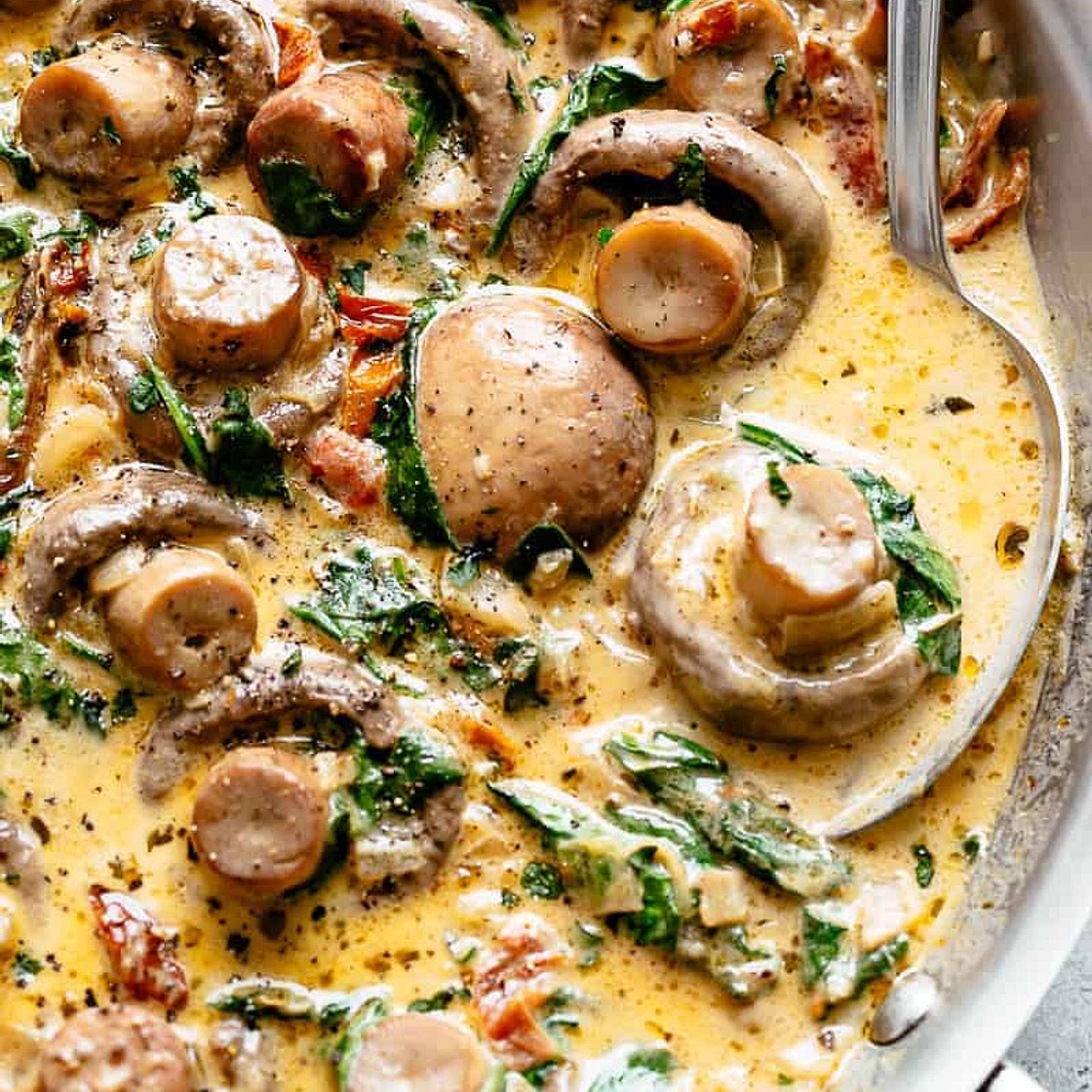 Creamy Garlic Butter Tuscan Mushrooms