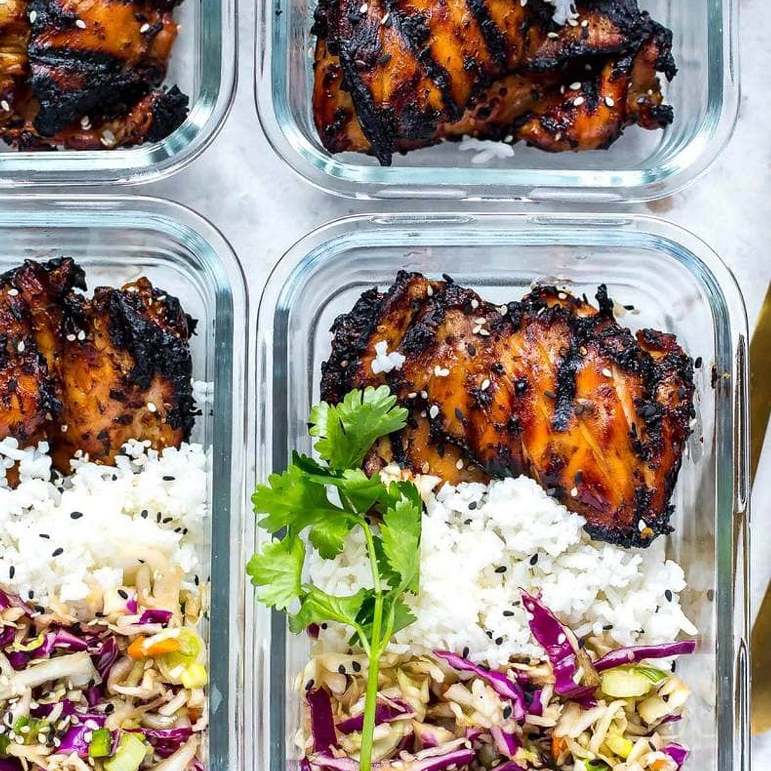 Korean Inspired Chicken Meal Prep Bowls