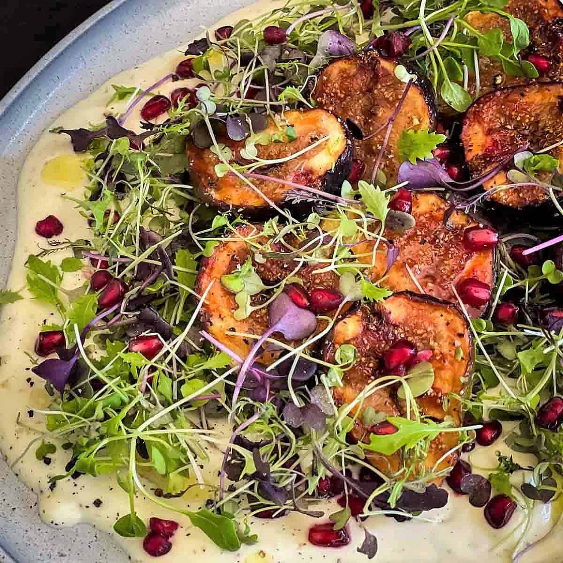 Grilled Fig and Whipped Goat Cheese Salad