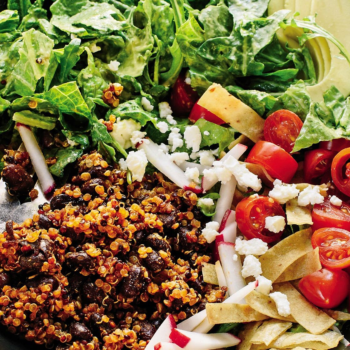 Vegetarian Taco Salad With Creamy Avocado-Lime Dressing
