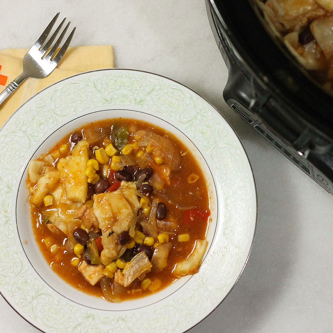 Crock-Pot Chicken Enchilada Casserole Recipe