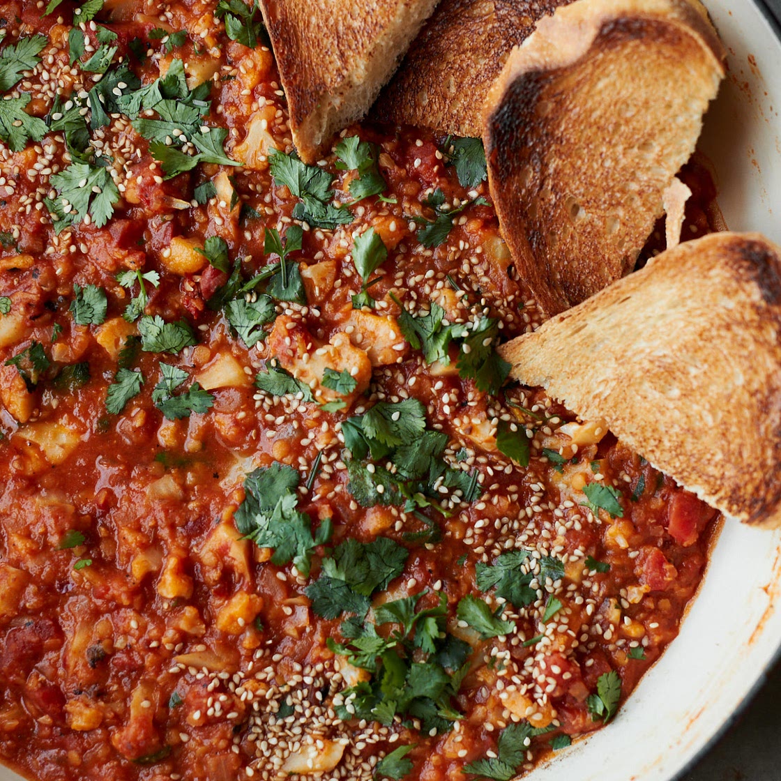 Harissa Cauliflower Lentil Stew with Lemon