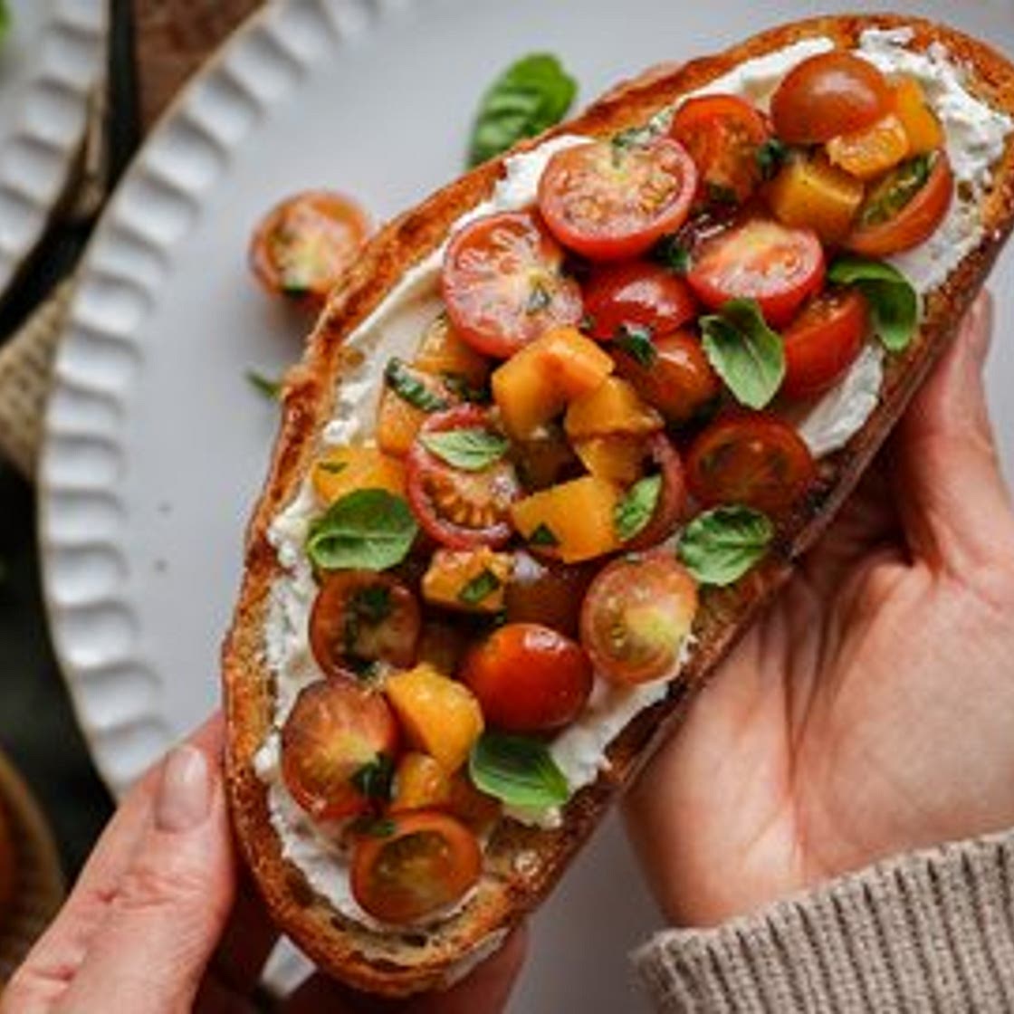 Grilled Peach Bruschetta